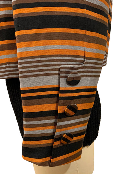 1960's Orange, Chocolate, Black and Pewter Jacket