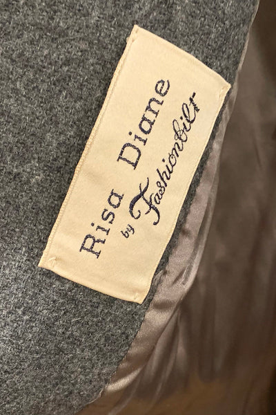 1960's Charcoal Grey Fur Trim Coat