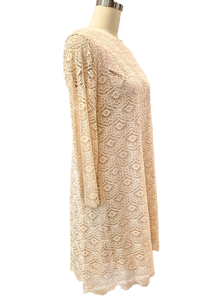 1960s Dusty Pink Lace Babydoll Dress