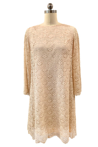 1960s Dusty Pink Lace Babydoll Dress