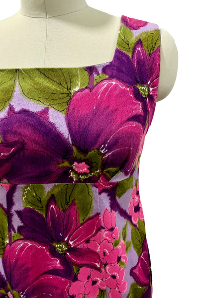 1960s Lavender Hawaiian Maxi Dress