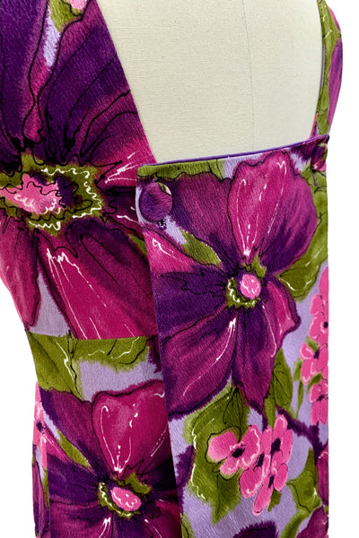 1960s Lavender Hawaiian Maxi Dress