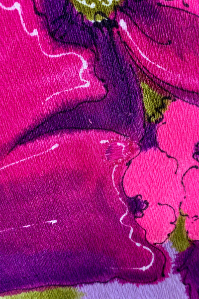 1960s Lavender Hawaiian Maxi Dress