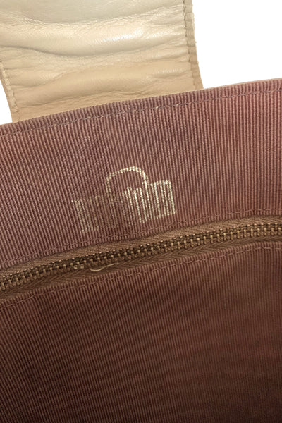 1970s Taupe Margolin Leather Clutch