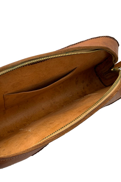 1950's Brown Leather Tooled Clutch