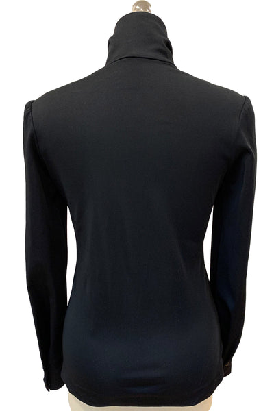 1970s Black Secretary Bow Blouse