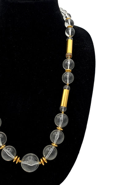 1970's Lucite and Gold Necklace