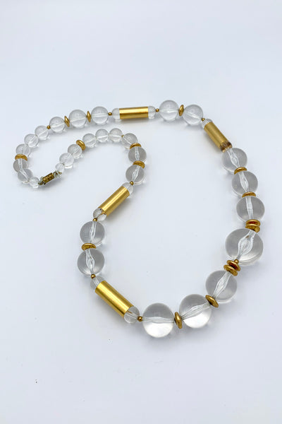 1970's Lucite and Gold Necklace
