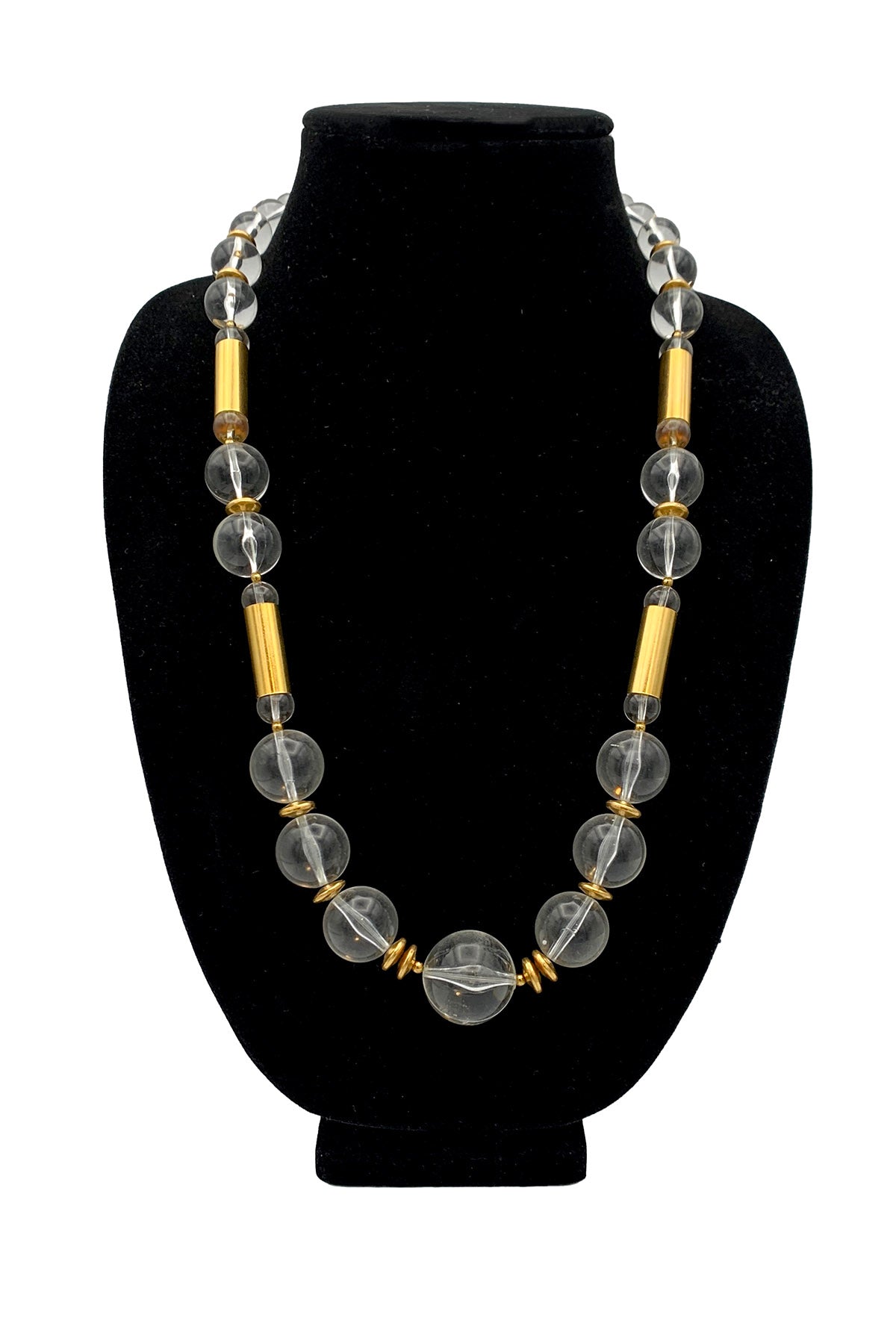 1970's Lucite and Gold Necklace