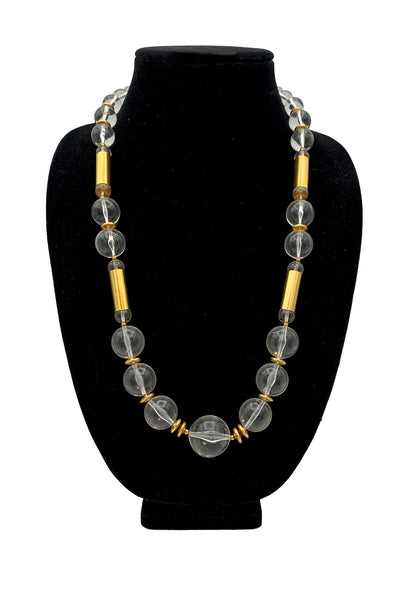 1970's Lucite and Gold Necklace