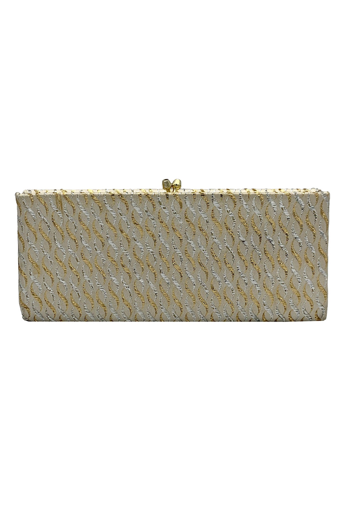 1960s Silver and Gold Metallic Clutch