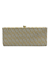 1960s Silver and Gold Metallic Clutch