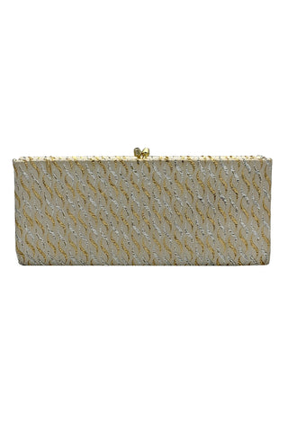 1960s Silver and Gold Metallic Clutch