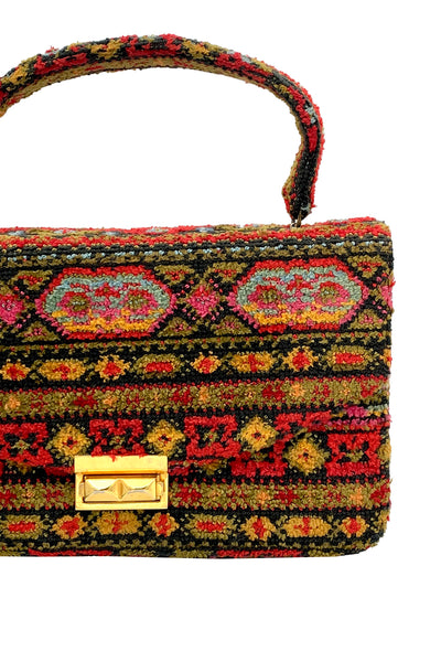 1960's Multi-Color Carpet Bag
