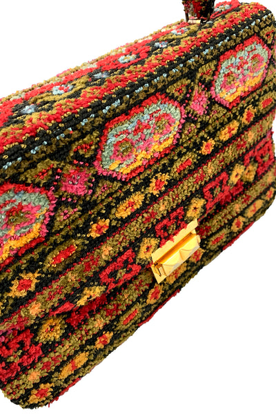 1960's Multi-Color Carpet Bag