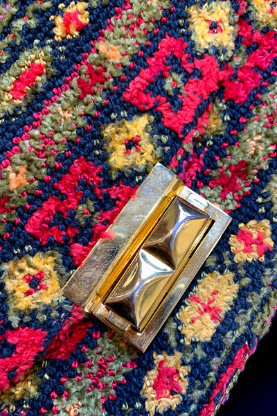 1960's Multi-Color Carpet Bag