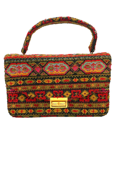 1960's Multi-Color Carpet Bag