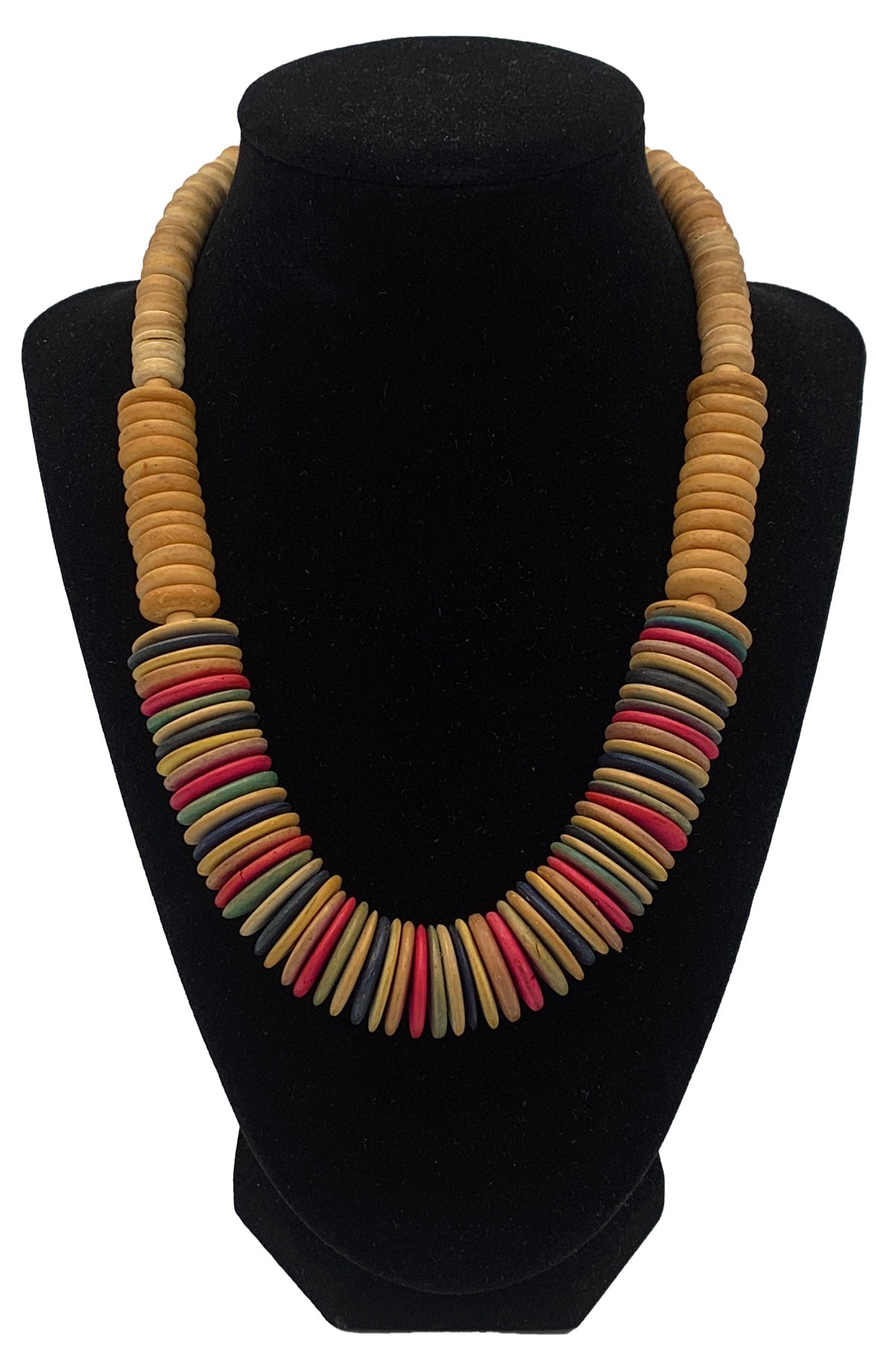 1970's Multi Color Wooden Necklace