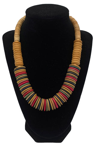 1970's Multi Color Wooden Necklace