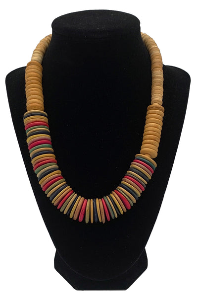1970's Multi Color Wooden Necklace