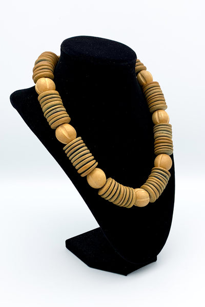 1970s Natural Wood Necklace