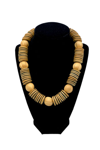 1970's Natural Wood Necklace
