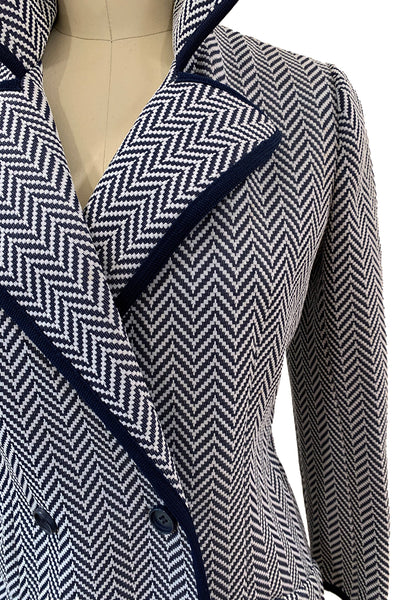 1970s Double Breasted Herringbone Jacket