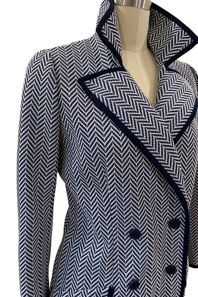 1970s Double Breasted Herringbone Jacket