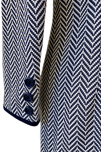 1970s Double Breasted Herringbone Jacket