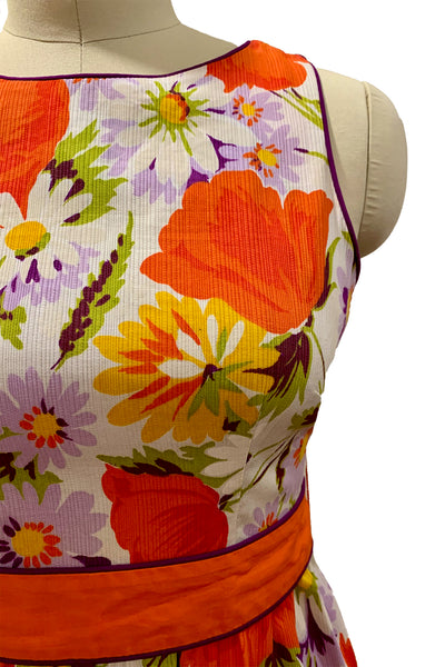 1970s Multi-Color Floral Maxi Dress
