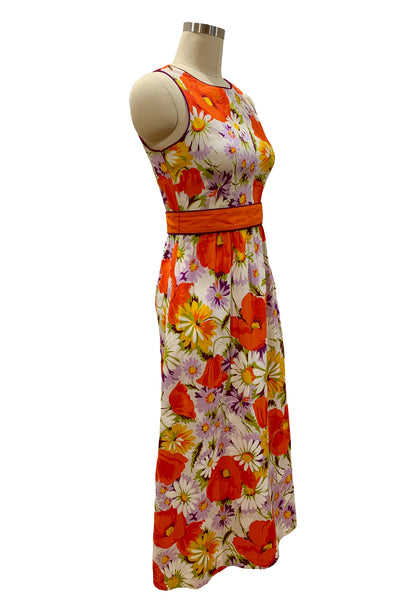 1970s Multi-Color Floral Maxi Dress