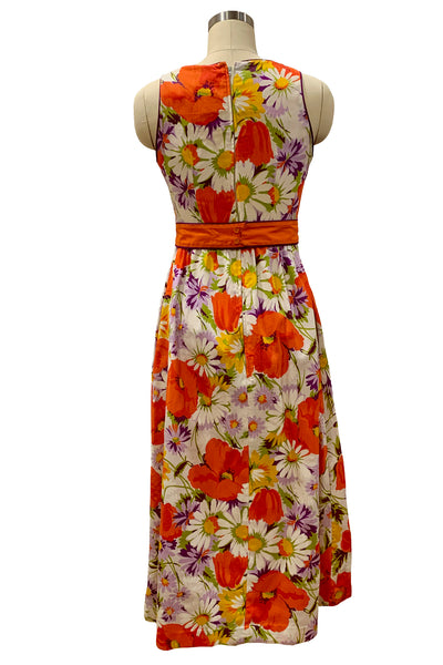 1970s Multi-Color Floral Maxi Dress