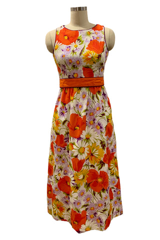 70's Multi-Color Floral Maxi Dress