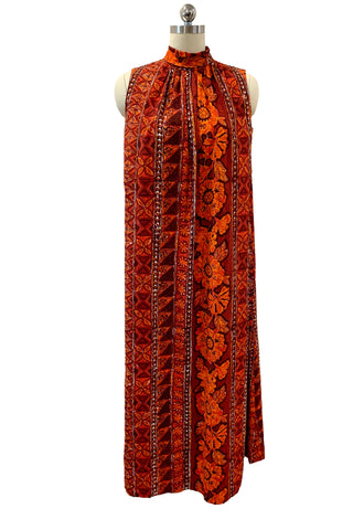 1960's Orange Waltah Clarke Hawaiian Tent Dress
