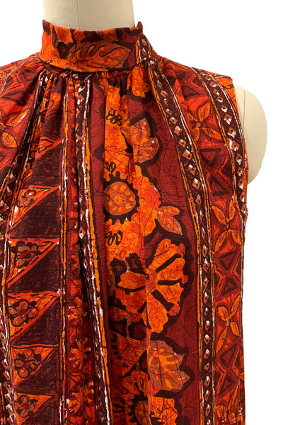1960s Orange Hawaiian Tent Dress