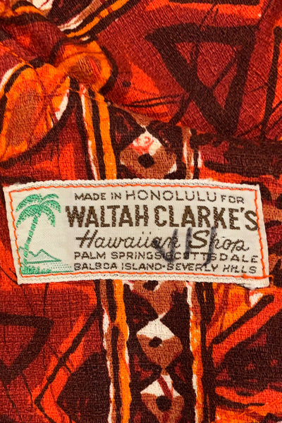 1960s Orange Hawaiian Tent Dress