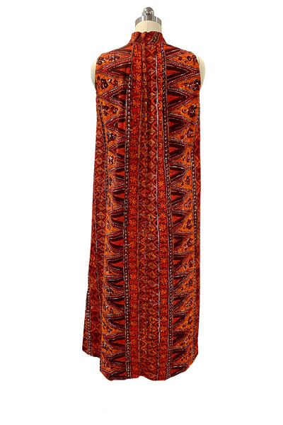 1960s Orange Hawaiian Tent Dress