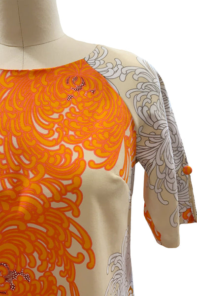 1960's Orange and Cream Dress