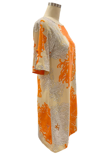 1960's Orange and Cream Dress