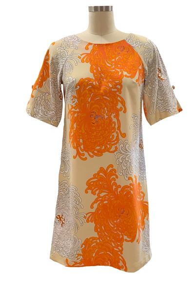 1960's Orange and Cream Dress