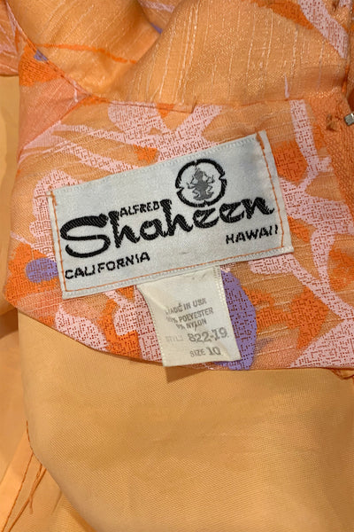 1960s Orange Shaheen Column Dress