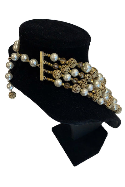 1960s Multi-Strand Faux Pearl Necklace
