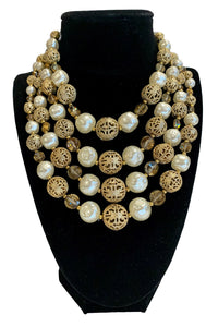 1960s Multi-Strand Faux Pearl Necklace
