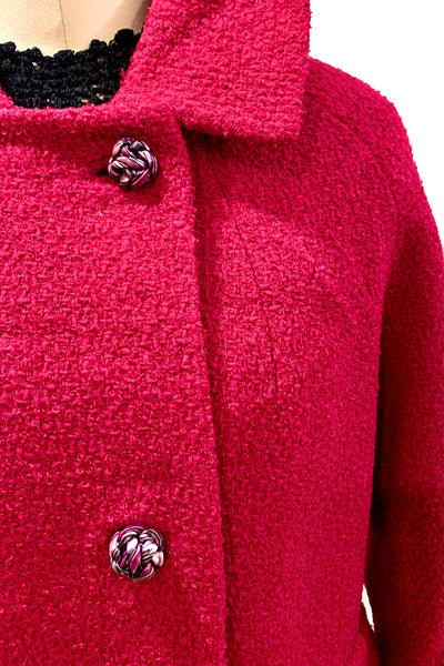 1960's Magenta Bouclé Coat