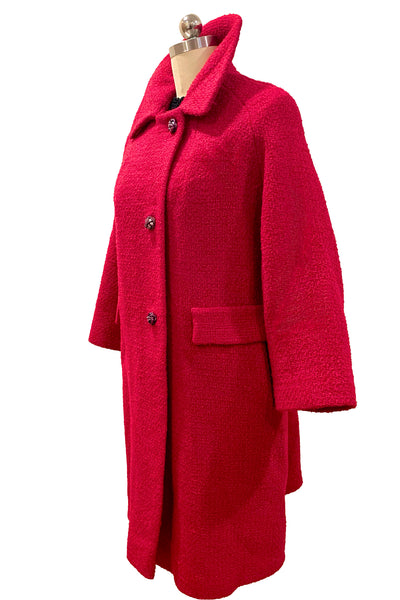 1960's Magenta Bouclé Coat