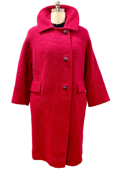1960's Magenta Bouclé Coat