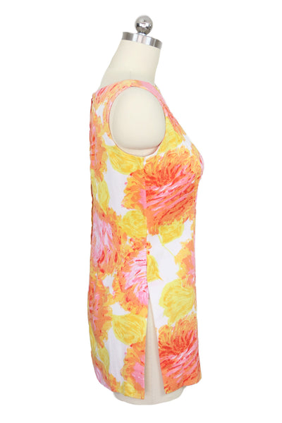 1960s Yellow, Pink Tunic Top