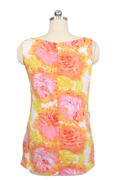 1960s Yellow, Pink Tunic Top