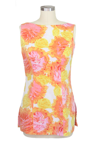 1960's Yellow, Pink Tunic Top