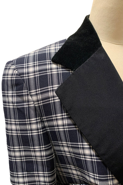 1970's Black and White Plaid Tuxedo